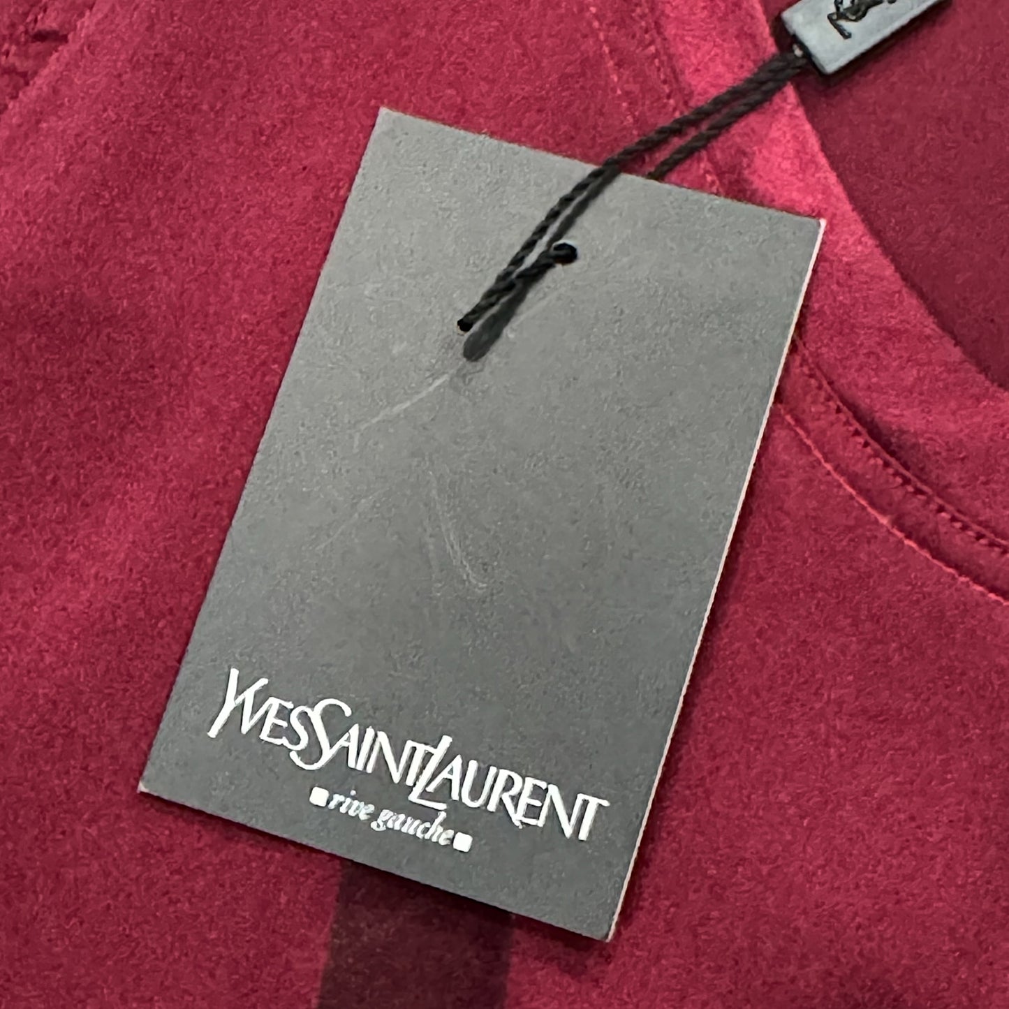 YVES SAINT LAURENT RIVE GAUCHE DARK RED LOGO TANK TOP