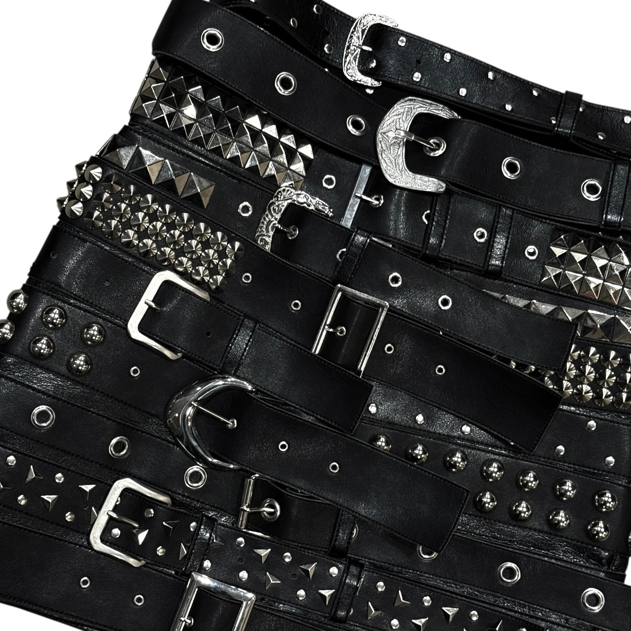 JUNYA WATANABE BLACK MULTI BUCKLE  MINI SKIRT