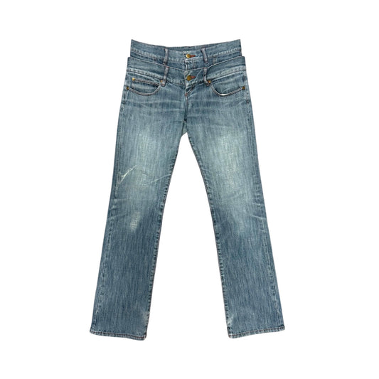 JEAN PAUL GAULTIER DOUBLE LAYERED WAISTBAND JEANS