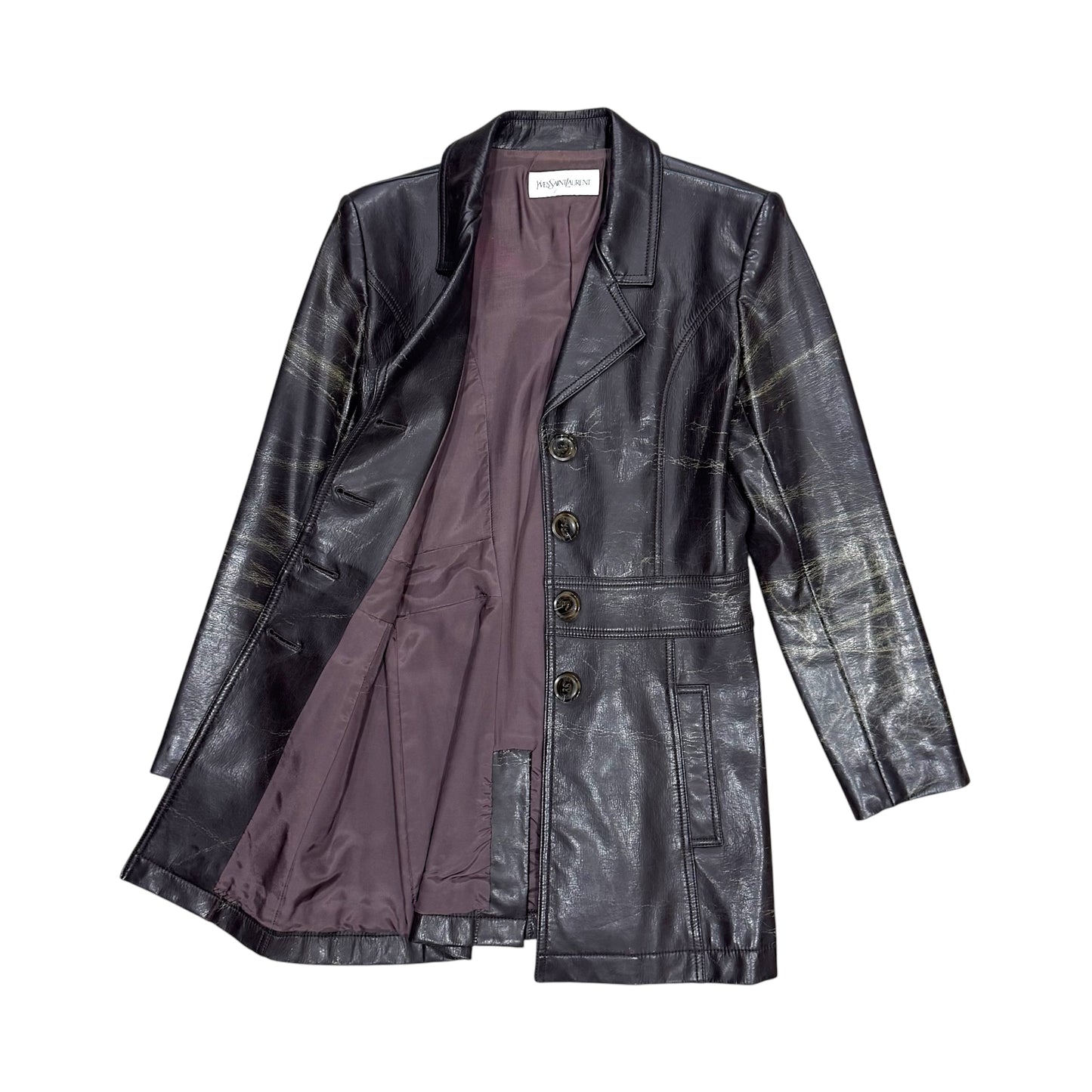YVES SAINT LAURENT BROWN LEATHER JACKET