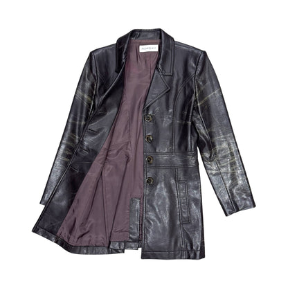 YVES SAINT LAURENT BROWN LEATHER JACKET