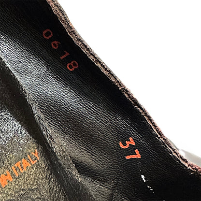 MIUMIU BURGUNDY CROC LEATHER HEELS