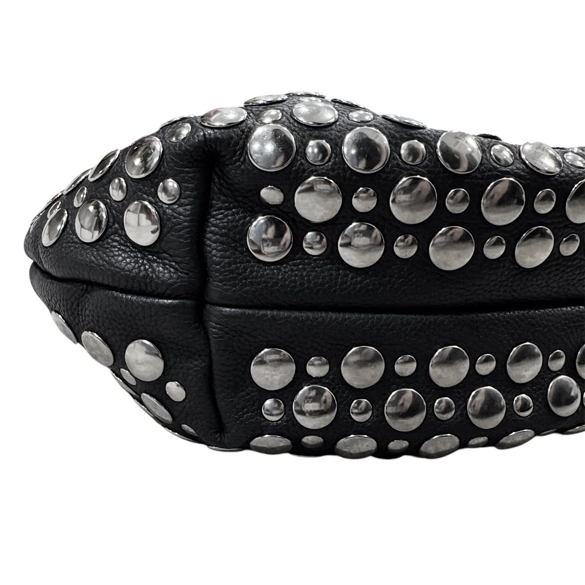 SONIA RYKIEL BLACK LEATHER DOMINO STUDDED BAG