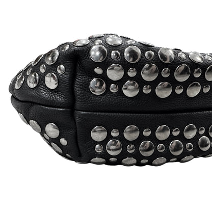 SONIA RYKIEL BLACK LEATHER DOMINO STUDDED BAG