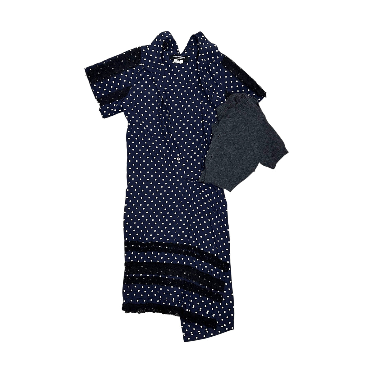 JUNYA WATANABE 2007 POLKA DOT CARDIGAN WRAP DRESS