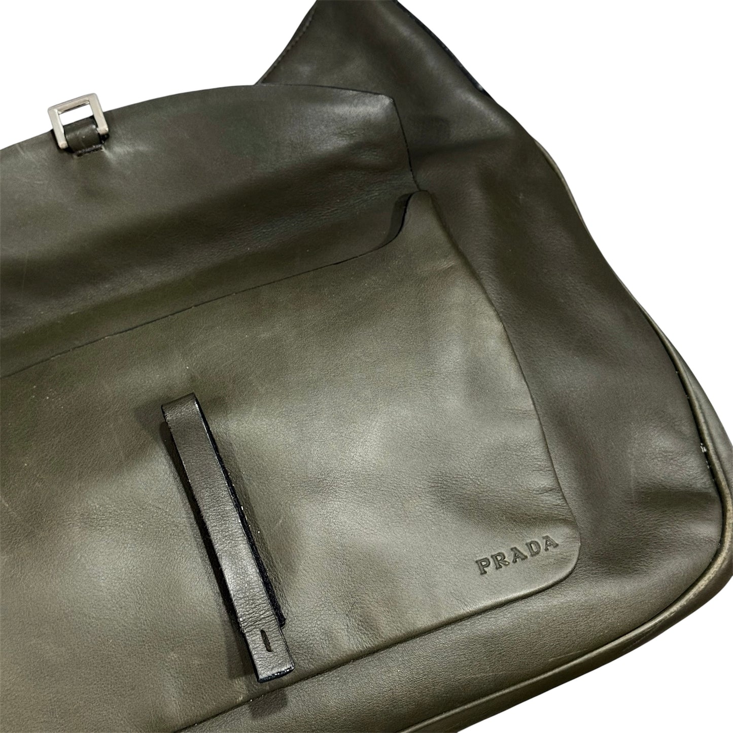PRADA CLEO KHAKI LEATHER BAG