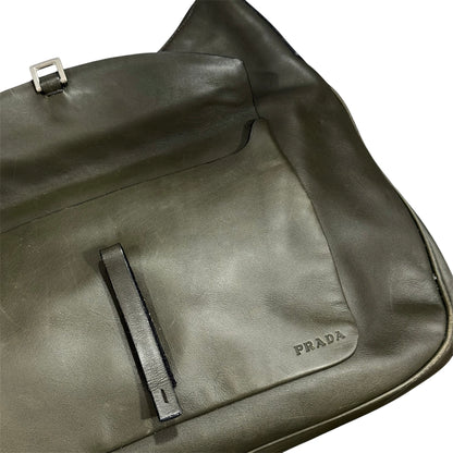 PRADA CLEO KHAKI LEATHER BAG