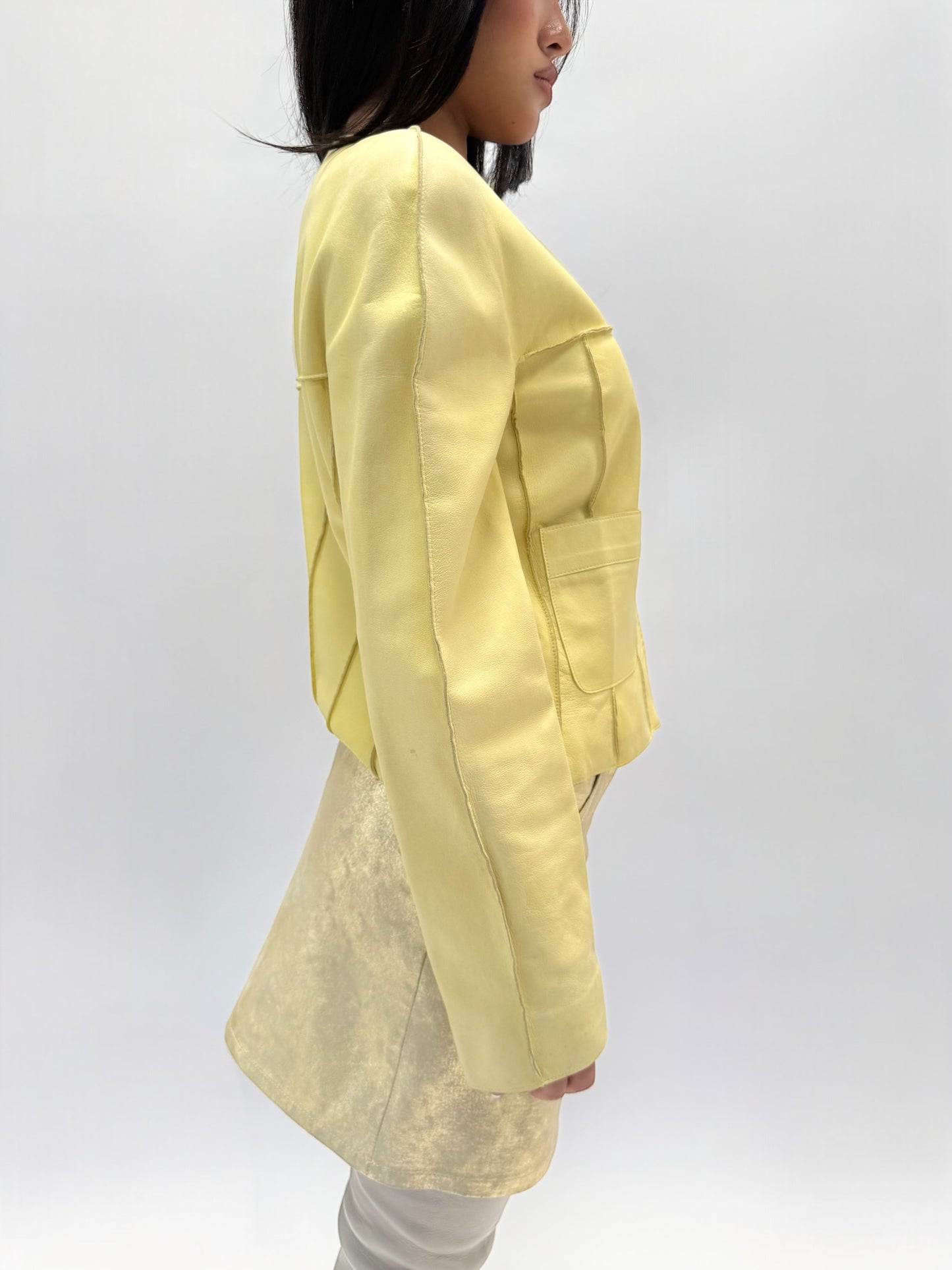 CHANEL SS1999  LIME LEATHER JACKET