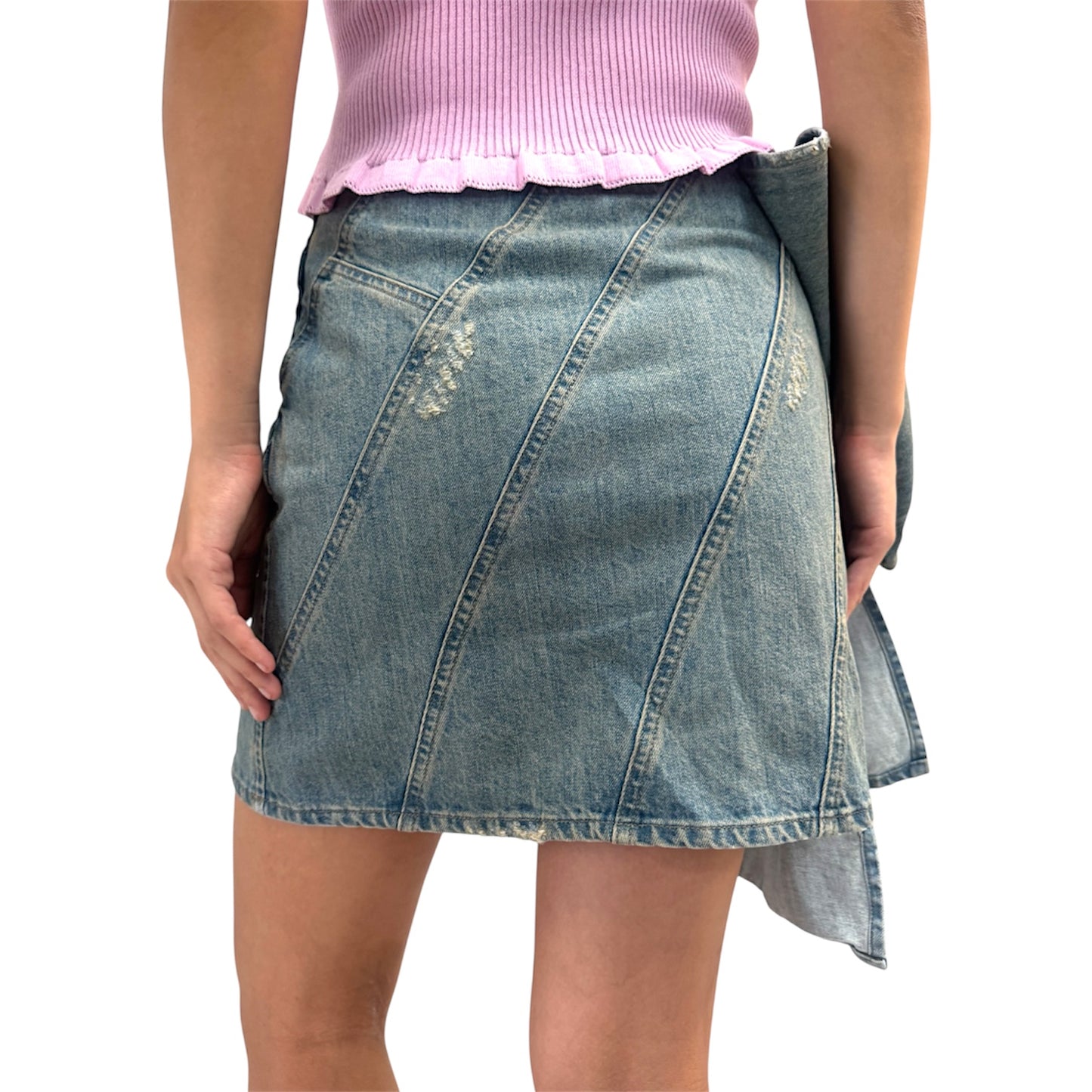 MIU MIU DENIM BOW SKIRT