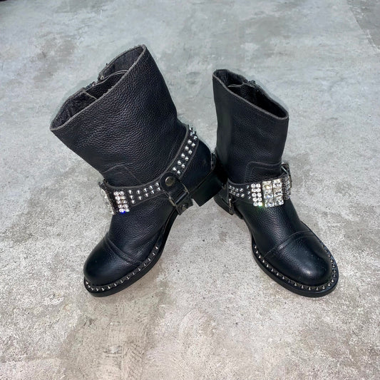 Miu Miu pony style biker boots