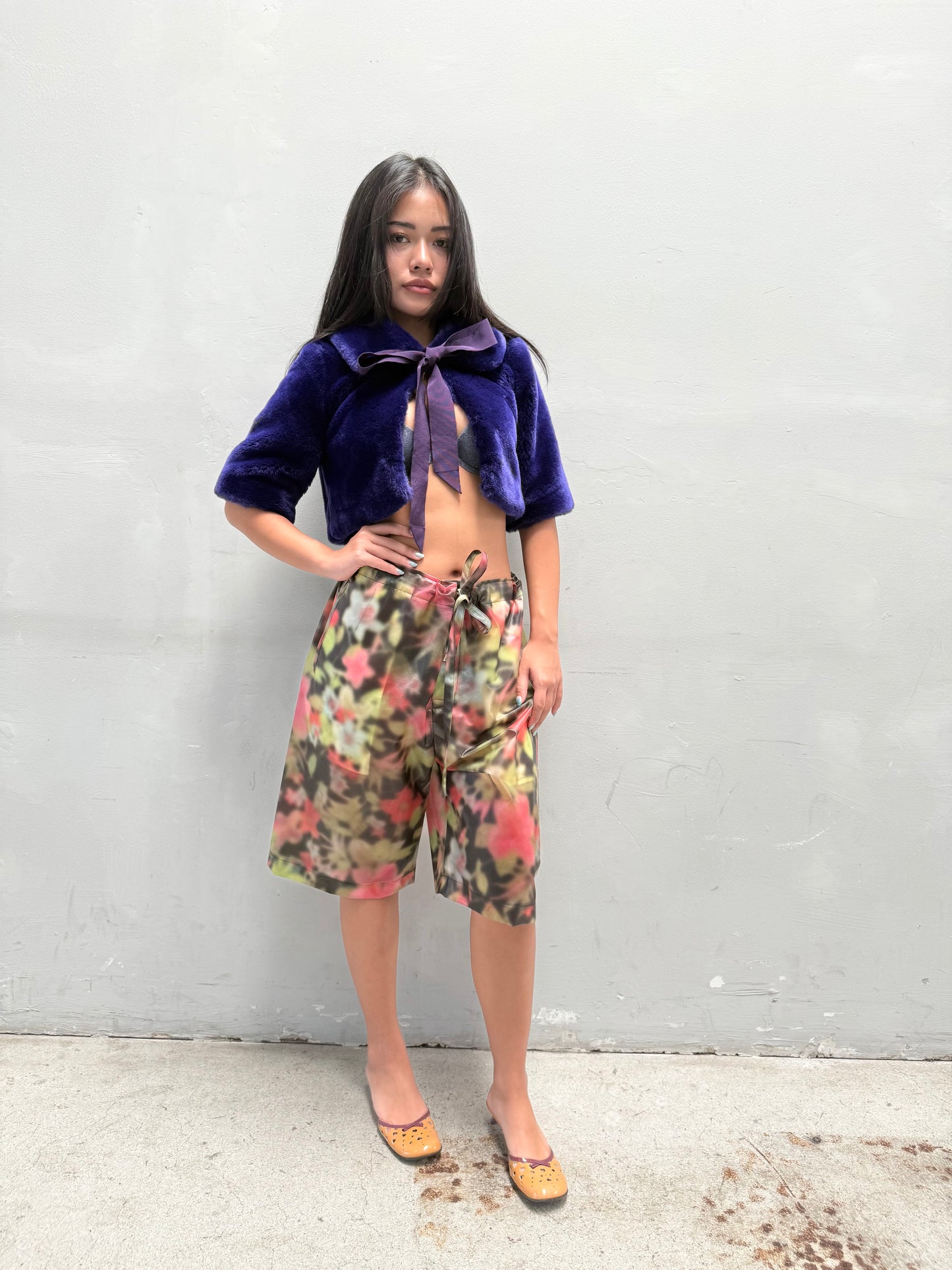 MOSCHINO PURPLE CROPPED BOLERO JACKET