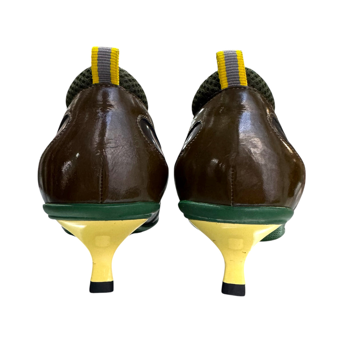 MIU MIU FW1999 GREEN RUBBER SOLE KITTEN HEELS PUMPS