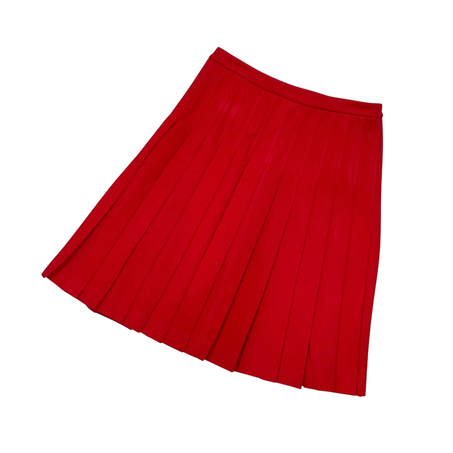 MIU MIU RED PLEATED SKIRT