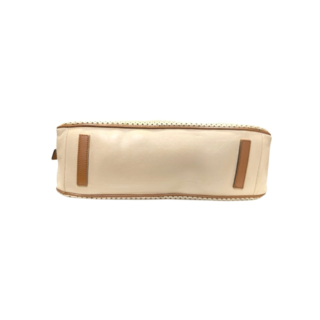 PRADA CAMEL PERFORATED LEATHER BAG