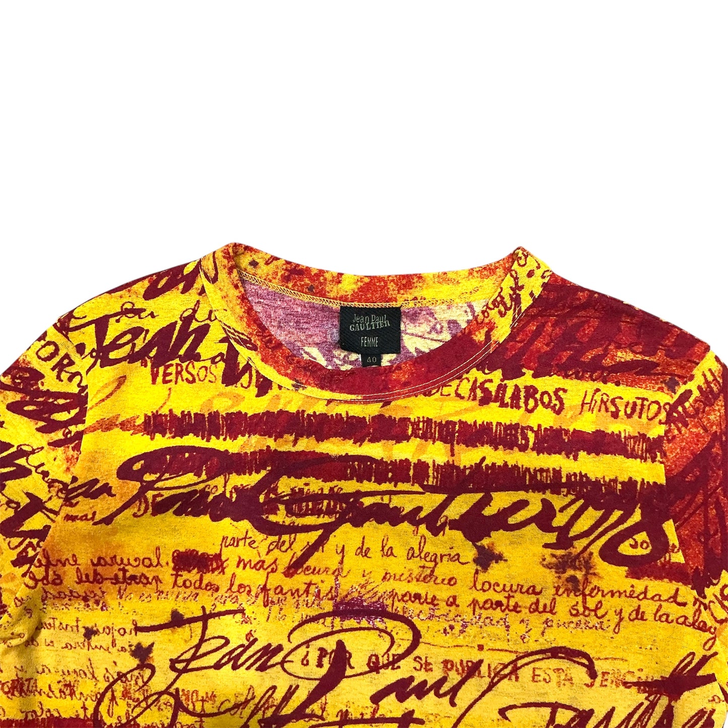 JEAN PAUL GAULTIER GRAFFITI PRINTED LONG SLEEVES TOP