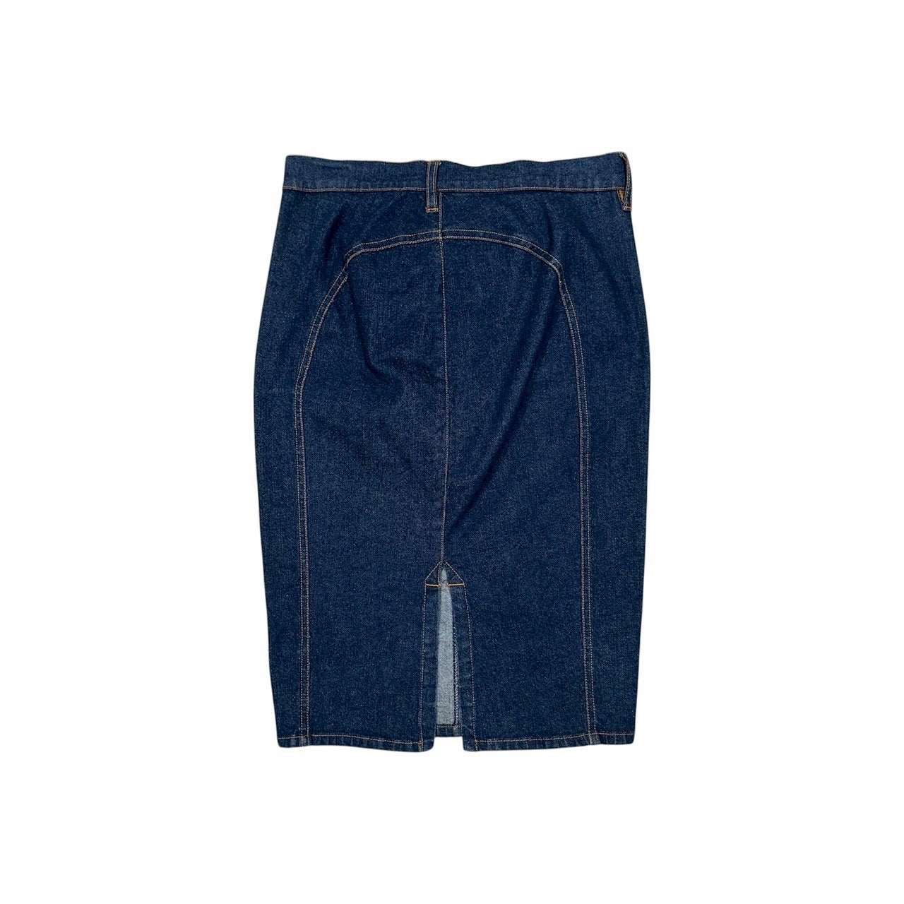 DOLCE & GABBANA GOLD BELT DENIM SKIRT