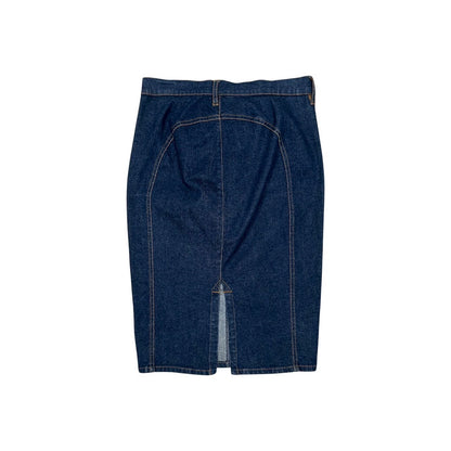DOLCE & GABBANA GOLD BELT DENIM SKIRT