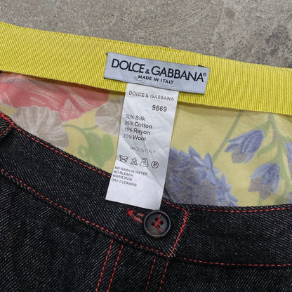 Dolce&Gabbana flower-jeans skirt