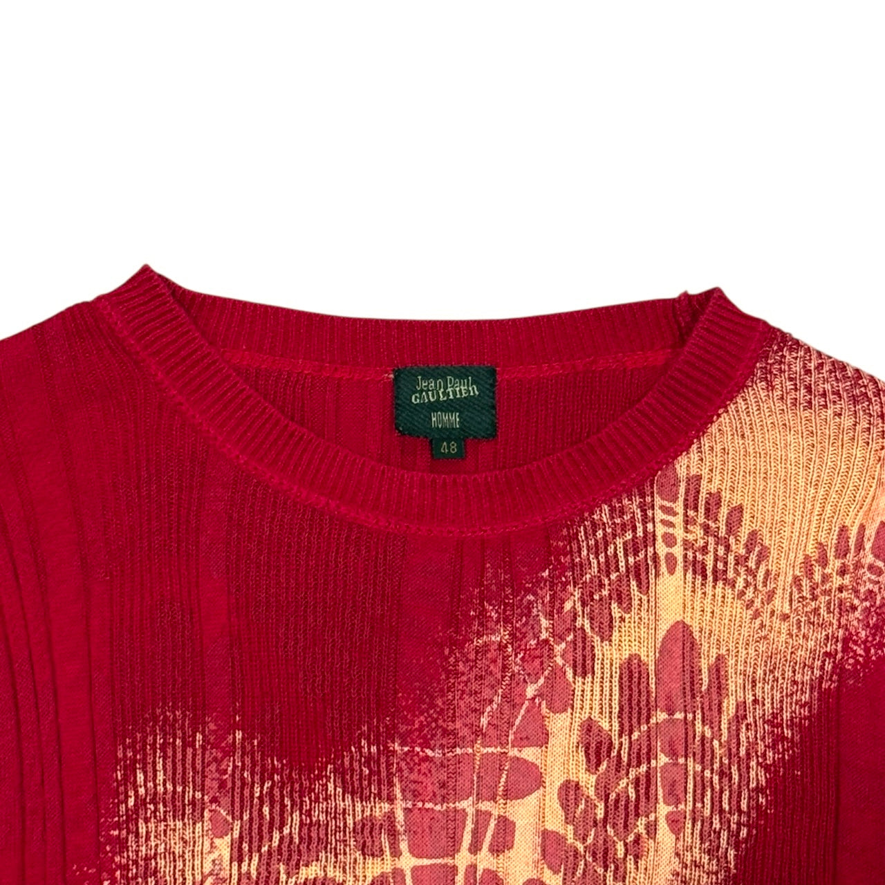 JEAN PAUL GAULTIER LACE PRINTED KNIT SWEATER