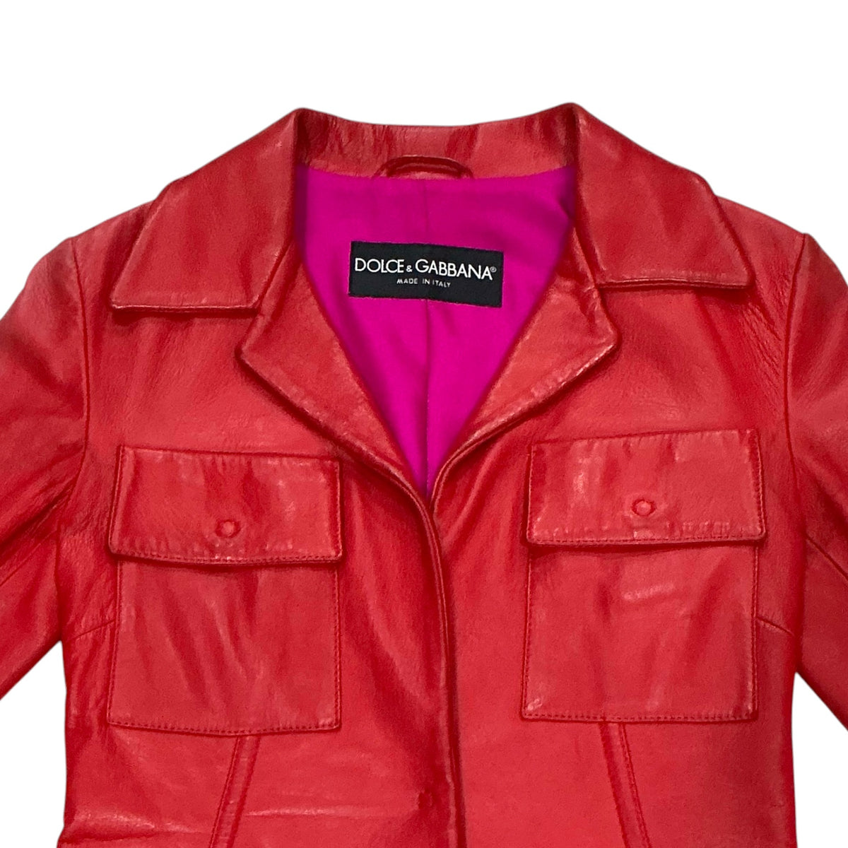 DOLCE & GABBANA RED LEATHER JACKET