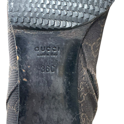 GUCCI DARK BROWN MONOGRAM BOOTS