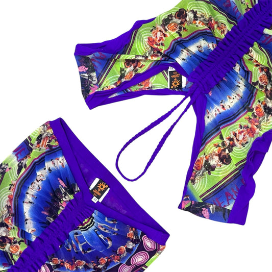JEAN PAUL GAULTIER 1995 PURPLE SOLEIL MESH SET