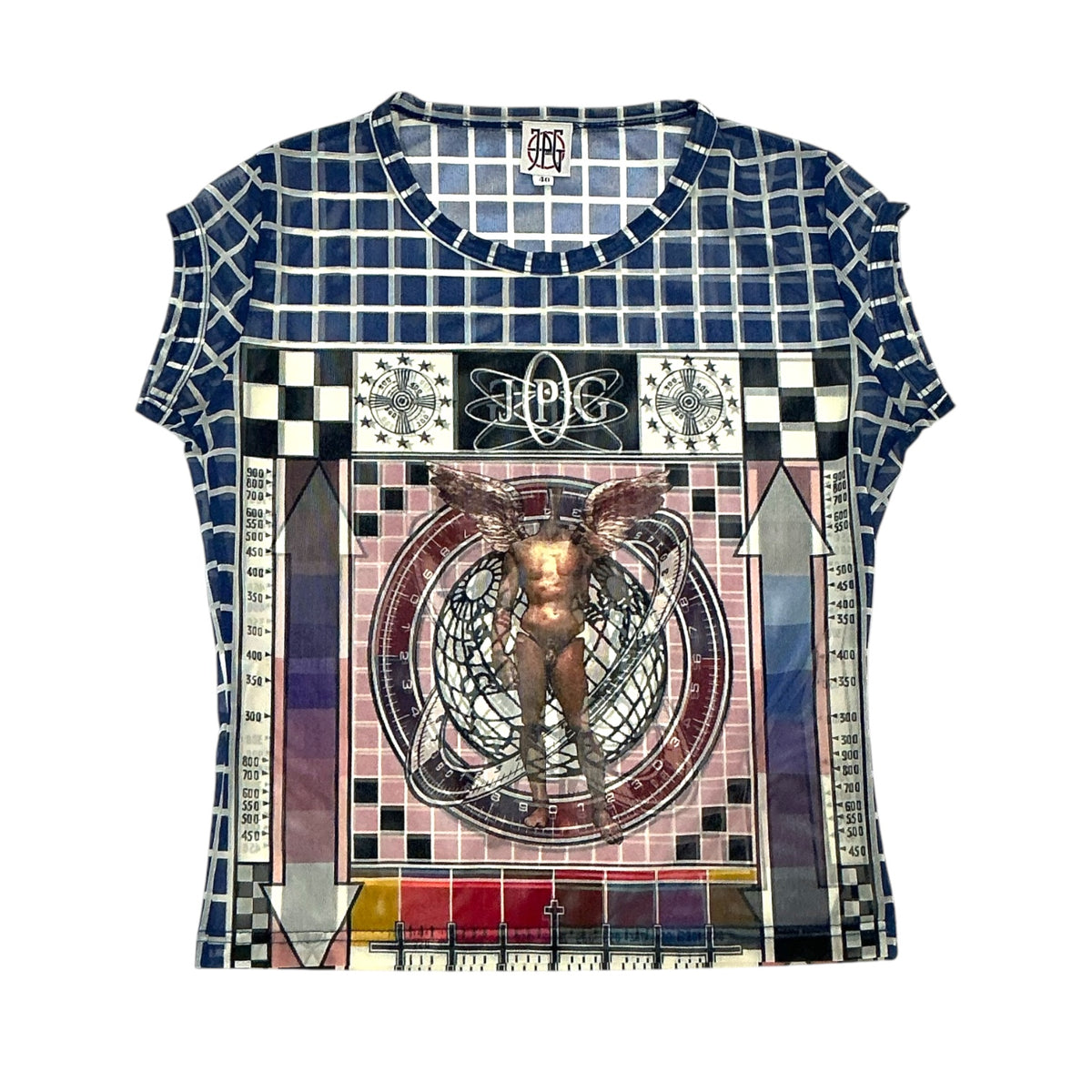 JEAN PAUL GAULTIER 1994 CYBER PATTERN MESH TOP