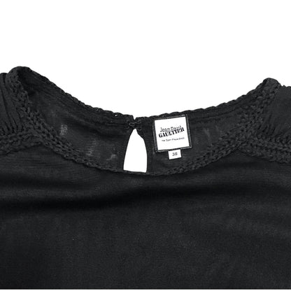 JEAN PAUL GAULTIER BLACK PLEATED TOP