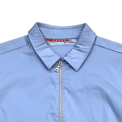 PRADA SPORTS LIGHT BLUE POLO ZIP TOP