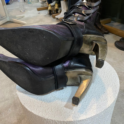 New Rock X Vintage PURPLE METALLIC Heels Boots