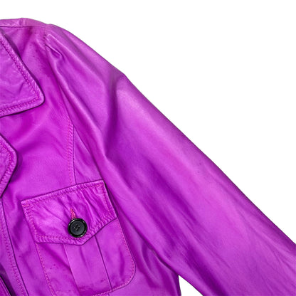 DOLCE & GABBANA PURPLE LEATHER JACKET