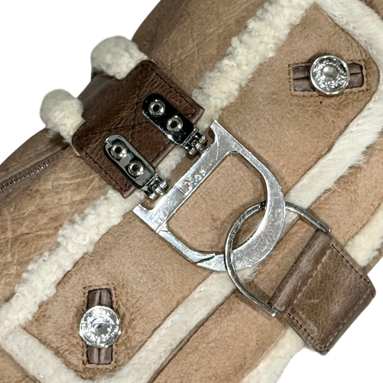 CHRISTIAN DIOR 2005 SHEARLING FIGHT BAG
