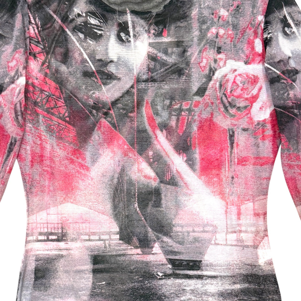 JEAN PAUL GAULTIER PORTRAIT MESH TOP