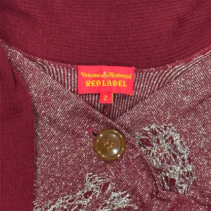 VIVIENNE WESTWOOD RED LABEL SPARKLE BURGUNDY CARDIGAN