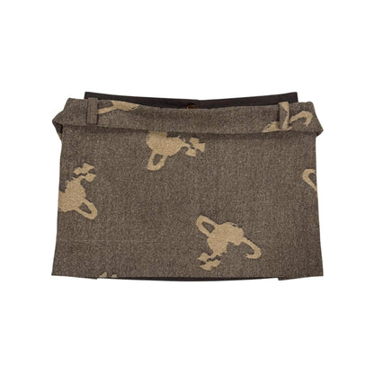 VIVIENNE WESTWOOD BROWN DRAPE MINI SKIRT