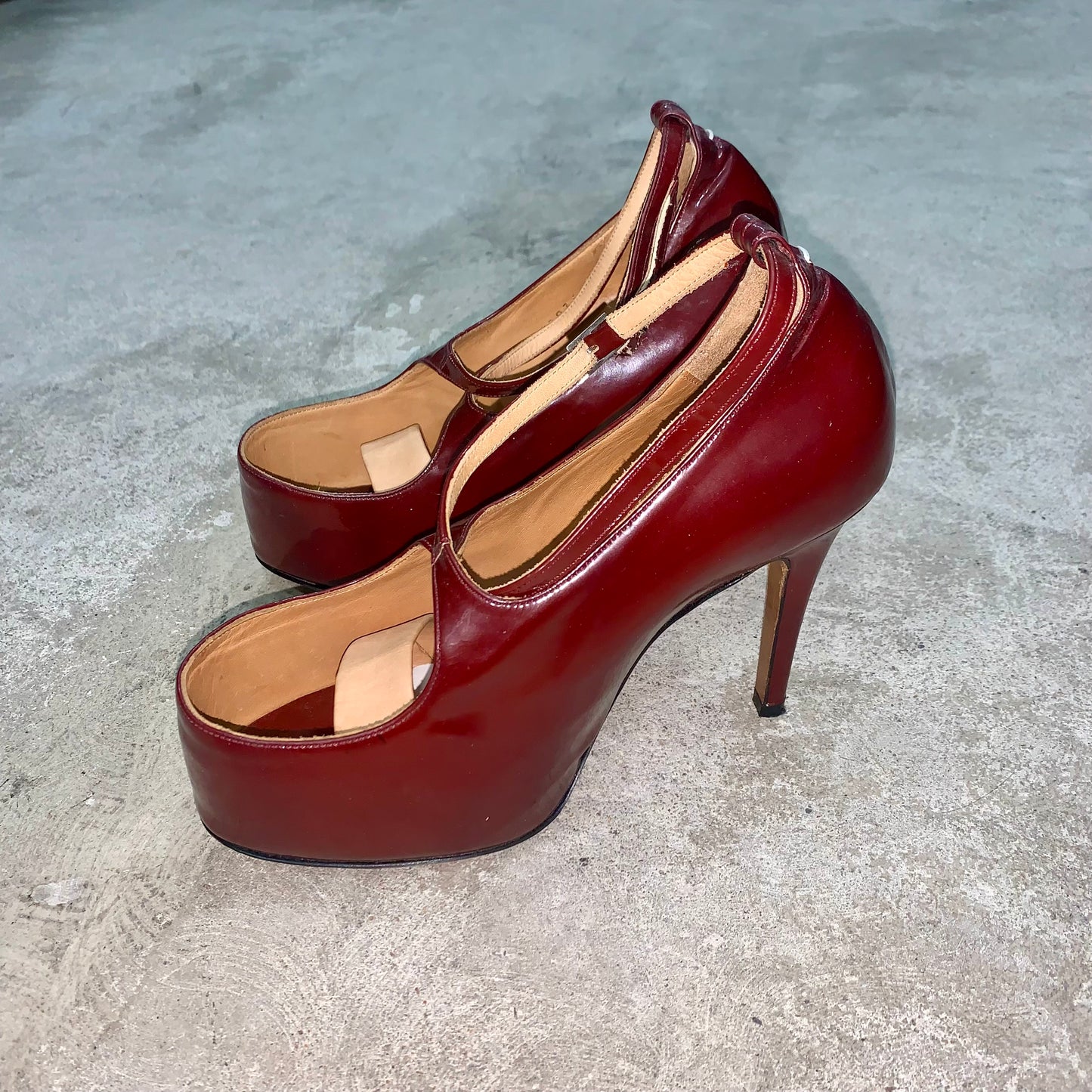 Maison Martin Margiela patent leather open toe heels