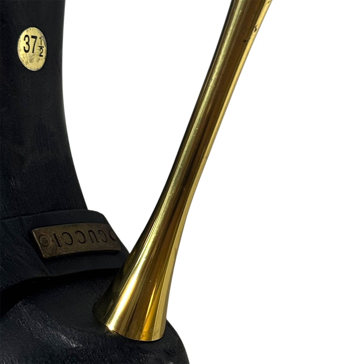 GUCCI BY TOM FORD SS02 GOLD BONDAGE WOODEN HEELS