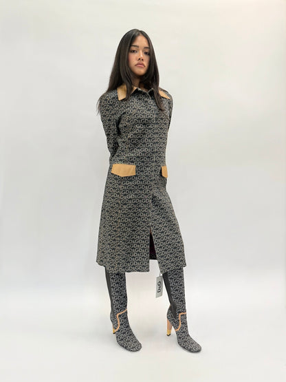 DOLCE & GABBANA DENIM MONOGRAM COAT