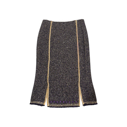 PRADA F/W2000 PURPLE WOOL KNIT MIDI SKIRT