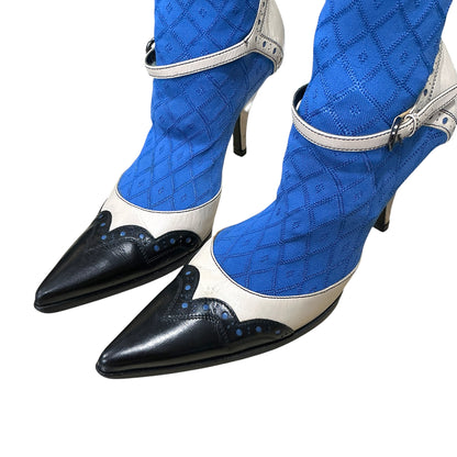 MIU MIU MARY JANE SOCK ANKLE BOOTS
