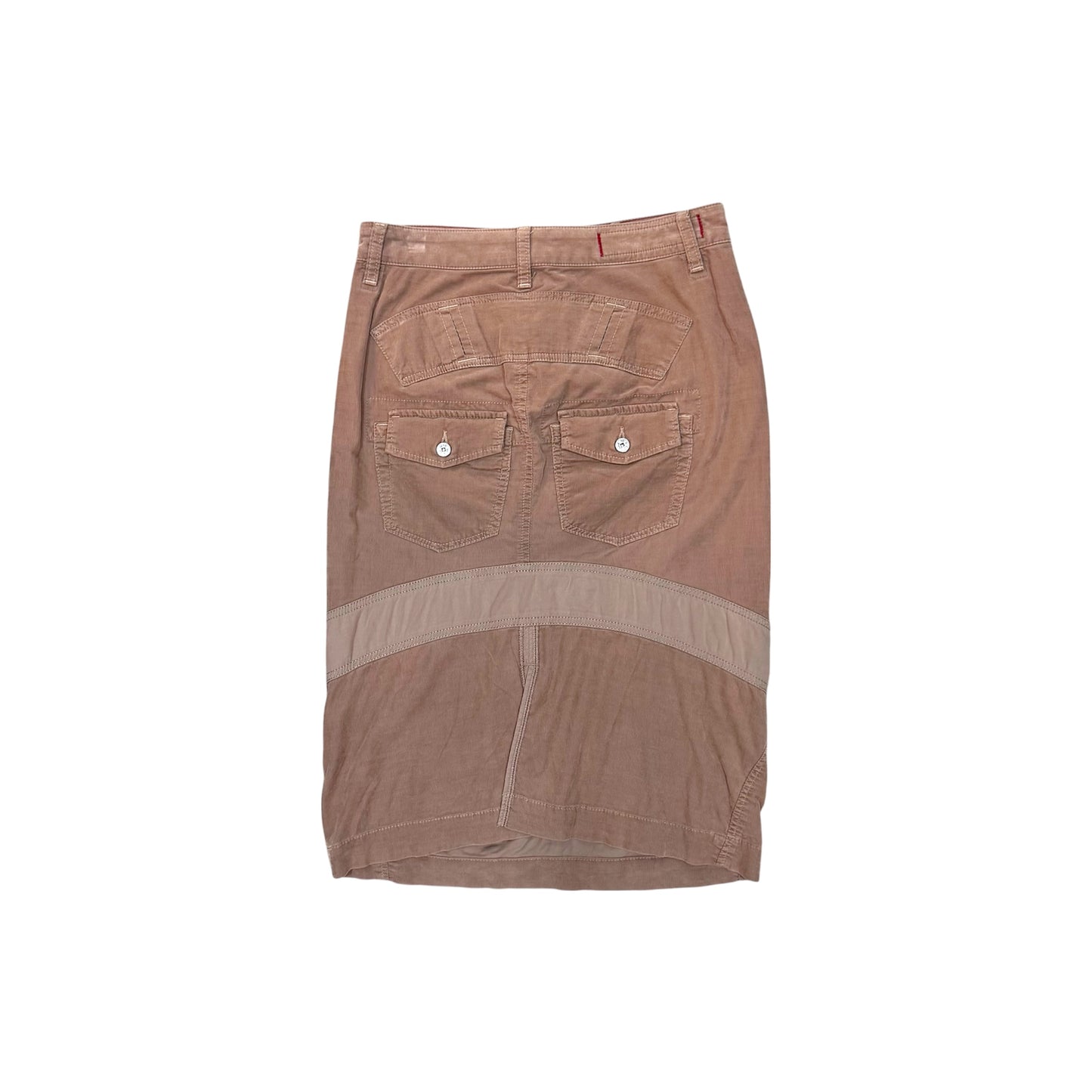 MARITHE FRANCOIS GIRBAUD NUDE VELVET SKIRT
