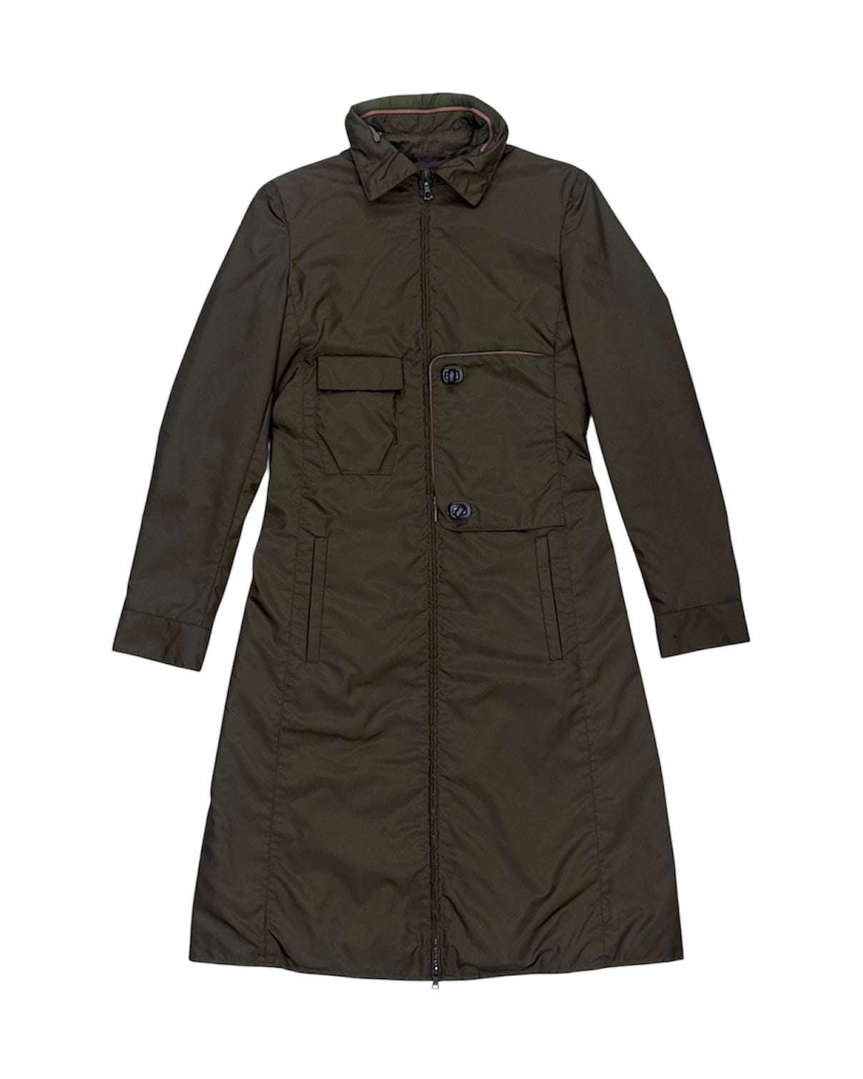 MIU MIU FW99 STASH POCKET NYLON TRENCH COAT