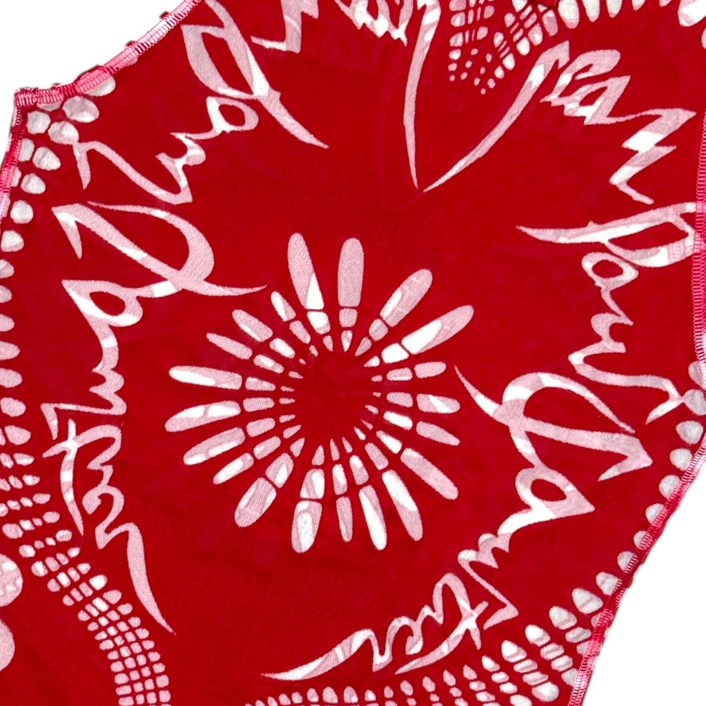 JEAN PAUL GAULTIER RED CUTOUT MESH TOP