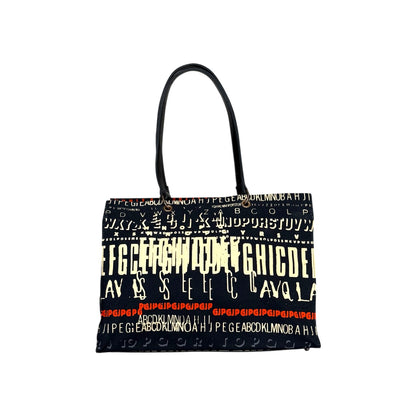 JEAN PAUL GAULTIER JPG SCRIPT LOGO ALL-OVER PRINT TOTE BAG