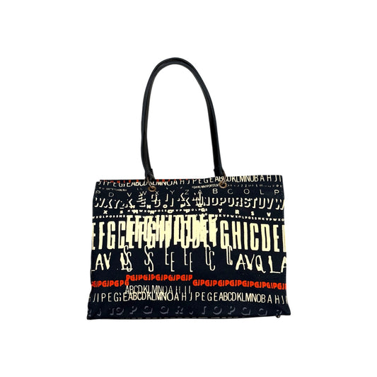 JEAN PAUL GAULTIER JPG SCRIPT LOGO ALL-OVER PRINT TOTE BAG