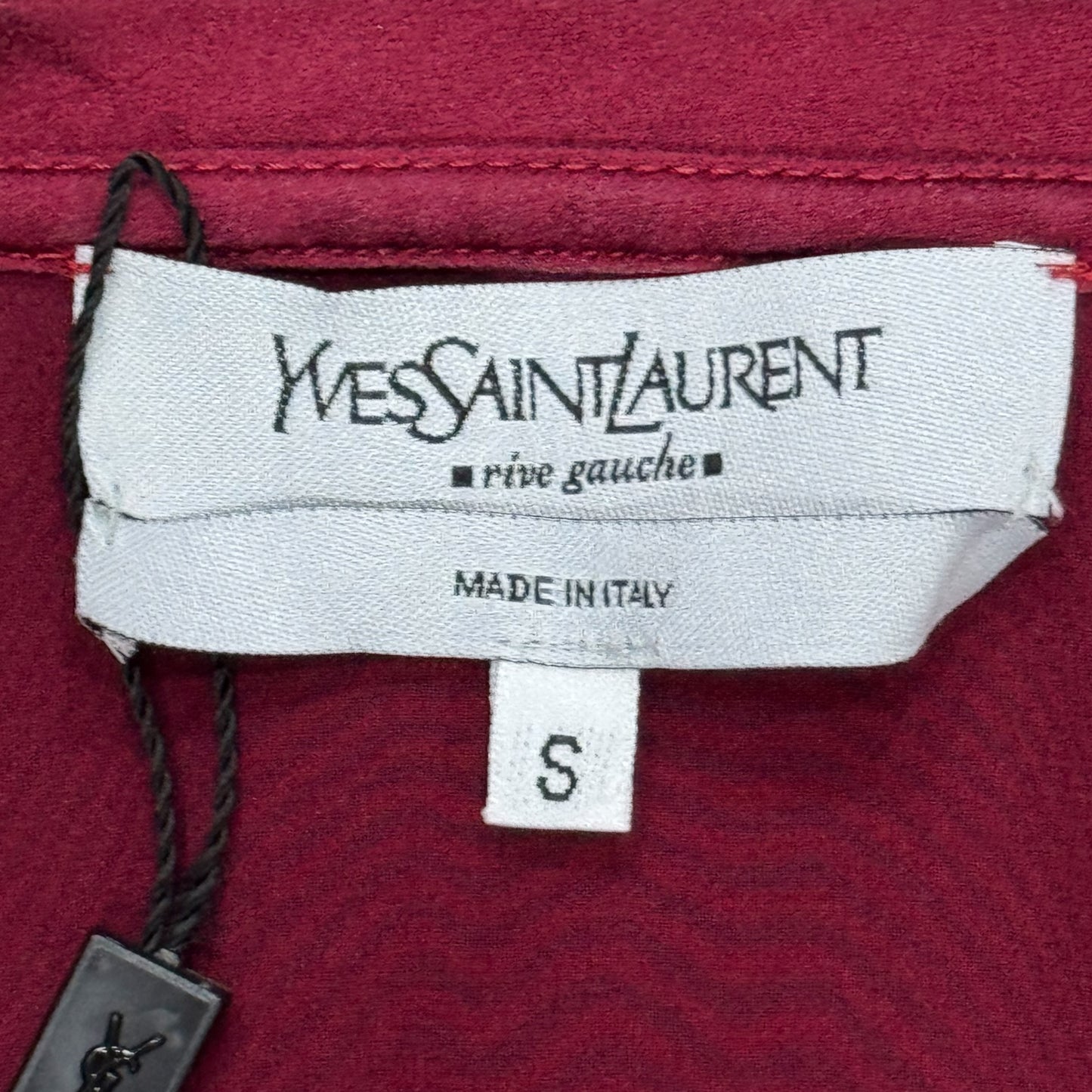 YVES SAINT LAURENT RIVE GAUCHE DARK RED LOGO TANK TOP
