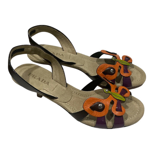 PRADA MULTICOLOUR BUTTERFLY KITTEN HEELS