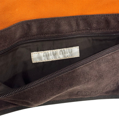 MIU MIU SS1999 BROWN ORANGE SUEDE WAISTBAG