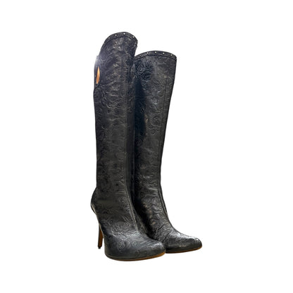 DIESEL KNEE-HIGH LEATHER BOOTS