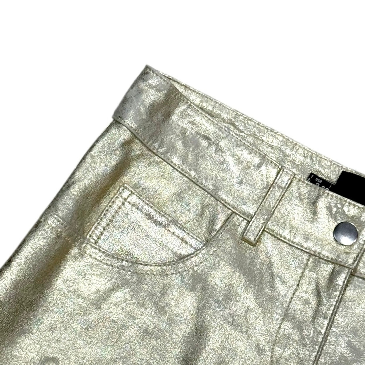 MOSCHINO GOLD METALLIC LEATHER SKIRT